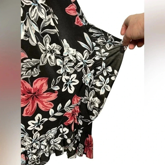 Vintage NWT floral skirt,faux wrap,ruching,ruffles,boho,gypsy,Hawaiian vibe,Nwt! - Picture 11 of 12